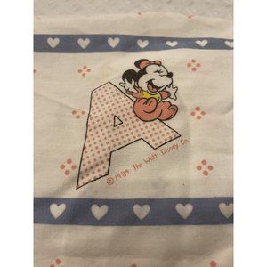Vintage Disney 1984 Crib Sheet Mickey Mouse Minnie Donald ABC Fabric